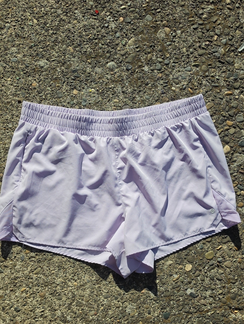Women's Light Lavender Athletic Shorts with Elastic Waist